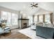 Bright and spacious living room featuring a fireplace, hardwood floors, and plenty of natural light at 5425 N Delaware St, Indianapolis, IN 46220