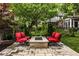 Cozy patio area with an outdoor fireplace and comfortable seating, ideal for evening gatherings at 5425 N Delaware St, Indianapolis, IN 46220