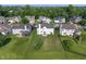 Aerial view of a home and its lush backyard, showcasing the property's serene setting in a residential neighborhood at 7356 Woodington Pl, Indianapolis, IN 46259