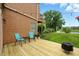Inviting back deck featuring outdoor seating and scenic views of the lush backyard at 7414 Harbour, Indianapolis, IN 46240
