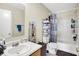 Enjoy the functionality of this full bathroom, with a shower/tub combo and vanity with plenty of storage space at 7906 States Bend Ln, Indianapolis, IN 46239