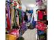 This expansive walk-in closet features wire shelving and a carpeted floor providing storage for clothing and accessories at 7906 States Bend Ln, Indianapolis, IN 46239