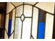 Close up showcasing the beautiful and intricate stained glass window design at 972 N Audubon Rd, Indianapolis, IN 46219