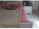 Cozy bedroom featuring a bed with pink sheets and a nightstand with drawers at 10523 Dark Star Dr, Indianapolis, IN 46234