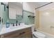 Charming bathroom featuring a vanity with modern fixtures, and a stylish mirror at 10938 E Mount Vernon N Trl, Indianapolis, IN 46229