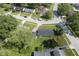 High-angle image of a property highlighting its backyard, attached garage, and surrounding landscape at 11 Sayre Dr, Greenwood, IN 46143