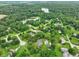 Aerial view of a home surrounded by lush trees and serene lakes at 12196 N Beth Ann Dr, Camby, IN 46113