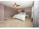 Comfortable Primary bedroom with carpet, ceiling fan and lots of natural light at 12845 Touchdown Dr, Fishers, IN 46037