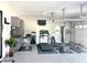 Finished garage featuring gym equipment and wall storage at 17324 Americana Crossing Xing, Noblesville, IN 46060