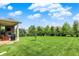 Beautifully landscaped backyard with a well-manicured lawn and mature trees at 2715 Benmore Ct, Zionsville, IN 46077