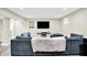 Well-lit basement features a sectional couch, flat screen television and a cozy atmosphere at 2715 Benmore Ct, Zionsville, IN 46077