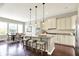 Spacious kitchen featuring an island with seating, stainless steel appliances, and an open view of the dining area at 2715 Benmore Ct, Zionsville, IN 46077