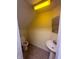 A well-lit half bath including a pedestal sink, mirror, and tile floor at 3350 Shore Dr, Greenwood, IN 46143