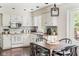 Bright kitchen with white cabinets, stainless steel appliances, and a stylish tile backsplash at 3439 Eden Park Dr, Carmel, IN 46033