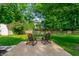 Backyard patio with chairs, a charming spot for relaxing outdoors at 535 Radburn Dr, Indianapolis, IN 46214
