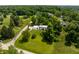 Stunning aerial view of modern home on lush, green property near golf course and surrounded by mature trees at 6164 Afton Crest, Indianapolis, IN 46220