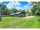Backyard with a large, well-maintained lawn and mature trees at 6949 Crittenden Ave, Indianapolis, IN 46220