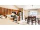 Open kitchen with eat in nook, updated cabinets and countertops, and stainless steel appliances at 8116 Harshaw Dr, Indianapolis, IN 46239