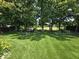 Lush backyard with vibrant greenery and a meticulously manicured lawn at 8144 Grassy Meadow Cir, Indianapolis, IN 46259