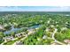 Beautiful aerial view showcasing lakeside homes and lush green trees, under a clear blue sky at 8261 Twin Pointe Cir, Indianapolis, IN 46236