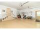 This spacious garage features painted floors, ample storage, and a side door for easy access to the backyard at 8429 Catamaran Dr, Indianapolis, IN 46236