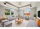 Open concept living room featuring large windows, recessed lighting, and modern furniture at 10444 Indian Lake N Blvd, Indianapolis, IN 46236
