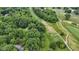 An aerial view shows the property nestled amongst trees adjacent to a lush golf course at 10808 Greenbriar Dr, Fishers, IN 46037