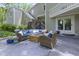 Cozy backyard patio with a fire pit, comfortable seating, and access to the home at 17320 Joliet Rd, Westfield, IN 46074