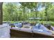 Lush backyard showcasing a large patio with ample seating and picturesque landscaping at 17320 Joliet Rd, Westfield, IN 46074
