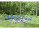 Outdoor gathering space featuring a cozy fire pit with Adirondack chairs at 17320 Joliet Rd, Westfield, IN 46074