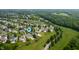 Aerial view of the neighborhood, showcasing the house's location in a lush, green community at 17877 Kinder Oak Dr, Noblesville, IN 46062