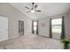Large primary bedroom featuring vaulted ceiling, neutral colors, and abundant natural light at 17877 Kinder Oak Dr, Noblesville, IN 46062