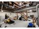 Unfinished basement with exposed duct work and utilities at 1944 Union St, Columbus, IN 47201