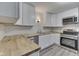 Bright kitchen featuring stainless appliances, light countertops and white cabinets at 2245 N Ritter Ave, Indianapolis, IN 46218