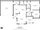 Detailed floor plan of a 1229 sq ft home with a kitchen, living room, two bedrooms, and a garage at 2717 Reflection Way, Greenwood, IN 46143