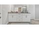 Bright bathroom with a double sink vanity, neutral tones, and ample counter space at 3839 Albert Ln, Bargersville, IN 46106