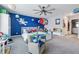 Themed bedroom with playful decor, spacious layout, and unique accents that sparks creativity and imagination at 3839 Albert Ln, Bargersville, IN 46106