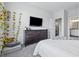 Bright bedroom with natural light and decorated with dream catcher and floral decor at 3839 Albert Ln, Bargersville, IN 46106