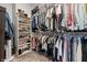 Spacious walk-in closet with ample storage including shelves and hanging rods for clothes and accessories at 3839 Albert Ln, Bargersville, IN 46106
