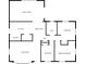 Detailed floor plan featuring a primary bedroom, two additional bedrooms, and kitchen that opens to a dining area at 4770 Willow Rd, Zionsville, IN 46077