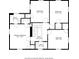 Upstairs floor plan showing bedrooms, bathrooms, and hall at 5261 N Pennsylvania St, Indianapolis, IN 46220