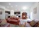 Open concept living space with a modern kitchen, dining area, and comfortable living room at 6608 W Shoreline Ct, Greenfield, IN 46140
