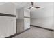 Unique bedroom design with carpet, ceiling fan, and built-in storage cabinets at 714 S Keystone Ave, Indianapolis, IN 46203