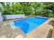 Large inground pool featuring cool, clear water and a lounge area for enjoying the summer sun at 1000 Leisure Ln, Greenwood, IN 46142