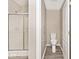 Bathroom featuring a glass shower and a toilet at 10668 Whippoorwill Ln, Indianapolis, IN 46231