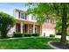 Beautiful two-story home boasting a brick facade, covered porch, manicured lawn, and a two-car garage at 11138 Bear Hollow Dr, Indianapolis, IN 46229
