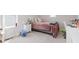 Bedroom featuring carpet, a window, and a bed with multiple stuffed animals at 11840 Crossbill Ct, Noblesville, IN 46060