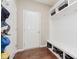 Mud room features built-in storage, cubbies, a bench, and hooks for organization and convenience at 11840 Crossbill Ct, Noblesville, IN 46060