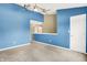 Bedroom with blue walls, ceiling fan and carpeted floor at 12322 Cool Winds W Way, Fishers, IN 46037