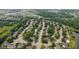 An aerial view of the property in a residential neighborhood surrounded by green spaces and mature trees at 14492 Cotswold Ln, Carmel, IN 46033